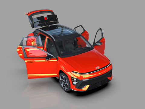 Hyundai Kona N-Line 2024 HQ interior 3D 模型