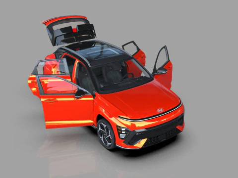 Hyundai Kona N-Line 2024 HQ interior 3D Model
