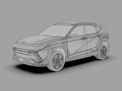 Hyundai Kona N-Line 2024 HQ interior 3D 模型