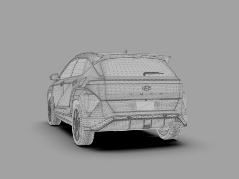 Hyundai Kona N-Line 2024 HQ interior 3D 模型