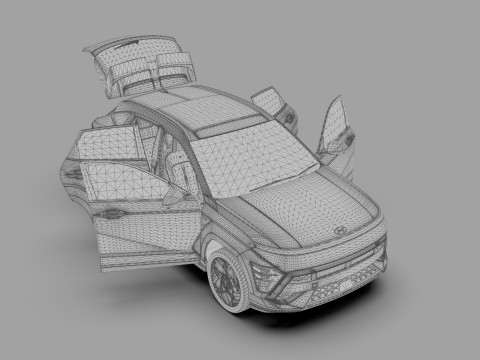 Hyundai Kona N-Line 2024 HQ interior 3D 模型