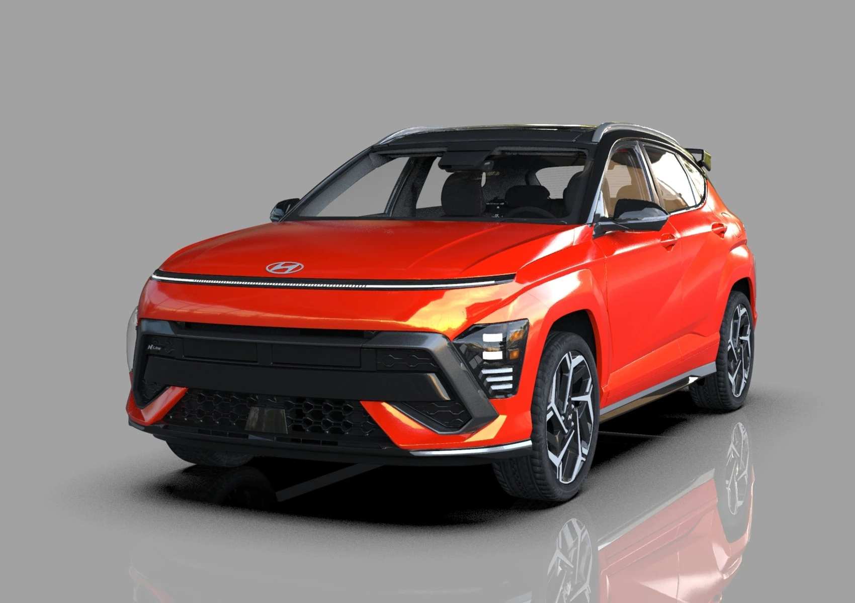 Hyundai Kona N-Line 2024 HQ interior 3D Model .c4d .max .obj .3ds .fbx .stl .blend 
