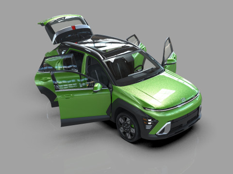 Hyundai Kona 2024 HQ interior 3D 模型