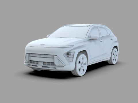Hyundai Kona 2024 HQ interior 3D 模型