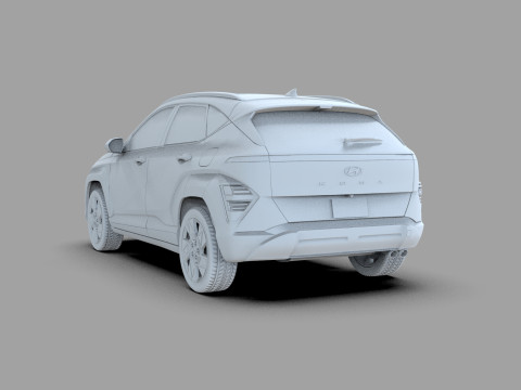 Hyundai Kona 2024 HQ interior 3D 模型
