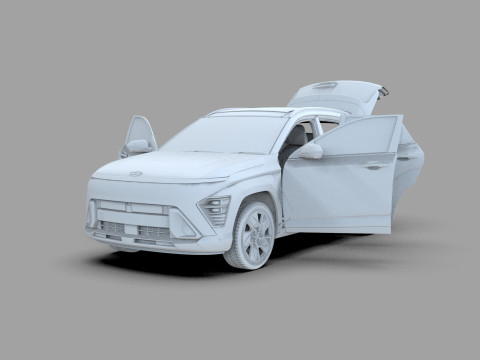 Hyundai Kona 2024 HQ interior 3D 模型