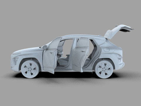 Hyundai Kona 2024 HQ interior 3D 模型