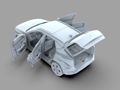 Hyundai Kona 2024 HQ interior 3D 模型