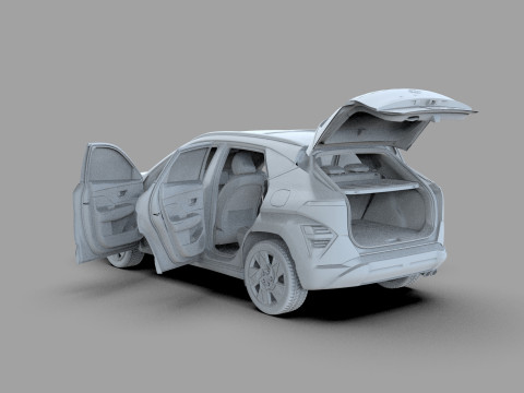 Hyundai Kona 2024 HQ interior 3D 模型
