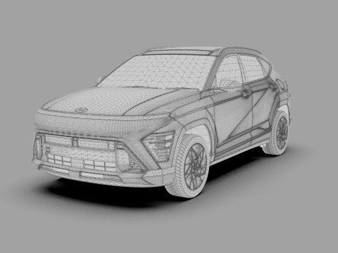 Hyundai Kona 2024 HQ interior 3D 模型