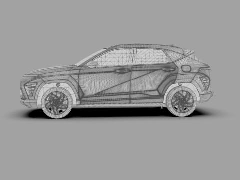 Hyundai Kona 2024 HQ interior 3D 模型