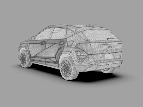 Hyundai Kona 2024 HQ interior 3D 模型
