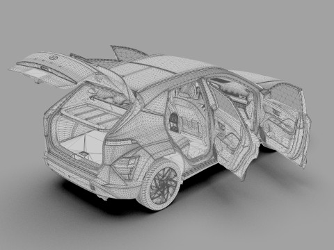 Hyundai Kona 2024 HQ interior 3D 模型