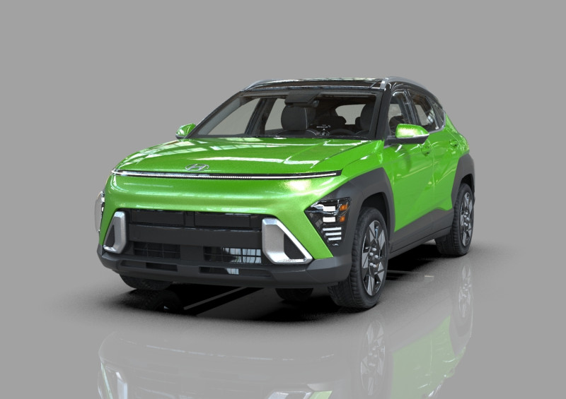 Hyundai Kona 2024 HQ interior 3D 模型 .c4d .max .obj .3ds .fbx .stl .blend