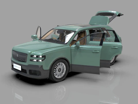 Toyota Century SUV 2024 HQ interior 3D Model