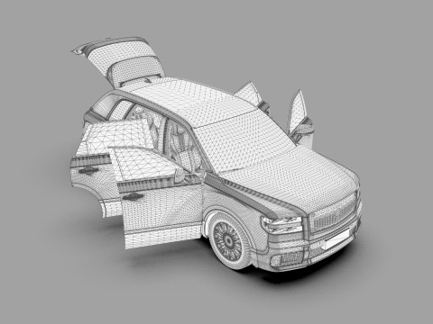 Toyota Century SUV 2024 HQ interior 3D 模型