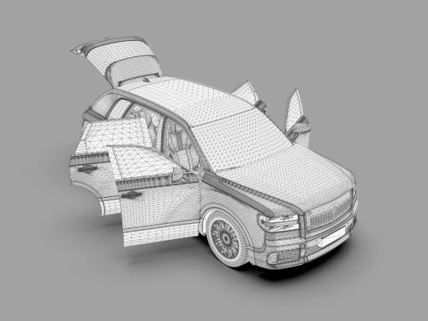 Toyota Century SUV 2024 HQ interior 3D Model