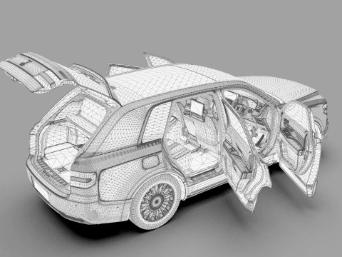 Toyota Century SUV 2024 HQ interior 3D Model
