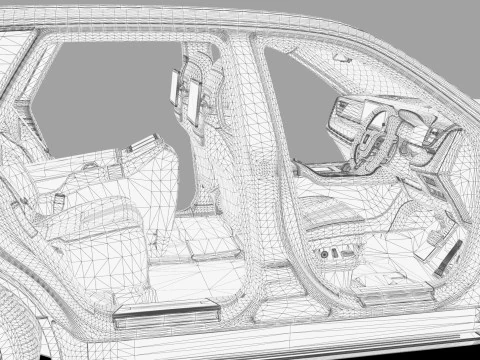 Toyota Century SUV 2024 HQ interior 3D Model