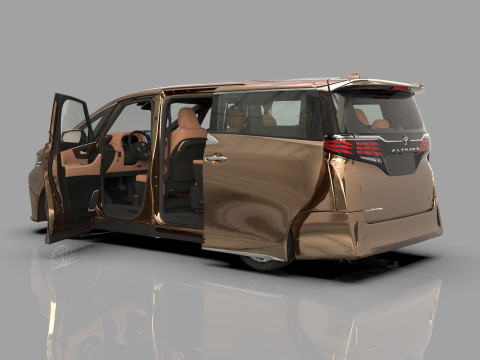 Toyota Alphard Vellfire 2023 HQ interior Modelo 3D