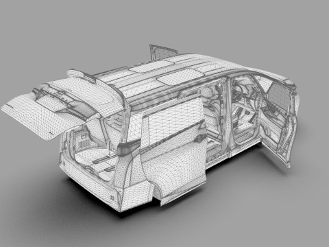 Toyota Alphard Vellfire 2023 HQ interior Modelo 3D