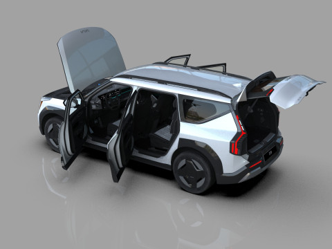Kia EV9 2023 HQ interior 3D Model