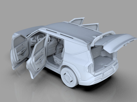 Kia EV9 2023 HQ interior 3D Model