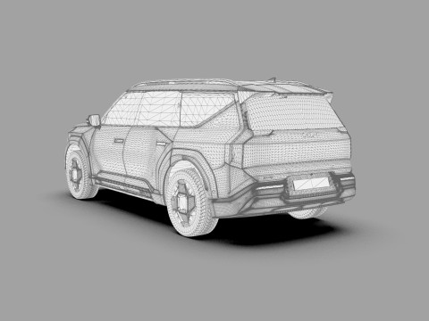 Kia EV9 2023 HQ interior 3D Model