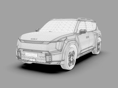 Kia EV9 2023 HQ interior 3D Model