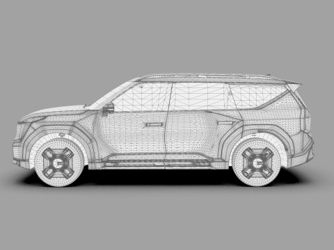 Kia EV9 2023 HQ interior 3D Model
