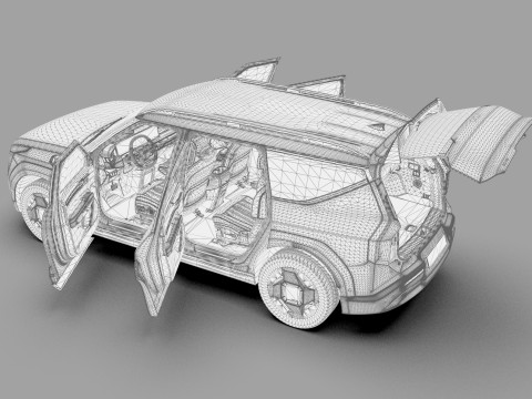 Kia EV9 2023 HQ interior 3D Model