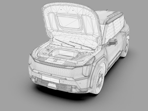 Kia EV9 2023 HQ interior 3D Model