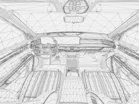 Kia EV9 2023 HQ interior 3D Model