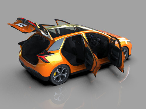 MG MG4 EV 2022 HQ interior Modèle 3D