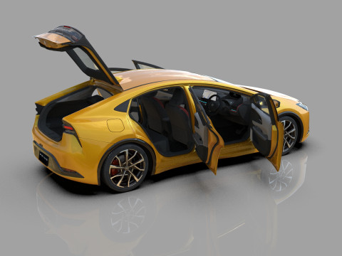 Toyota prius 2023 HQinterior 3D Модель