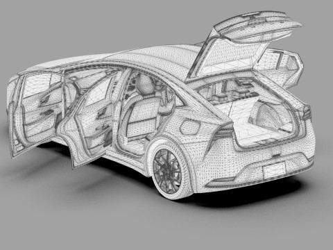 Toyota prius 2023 HQinterior 3D Модель
