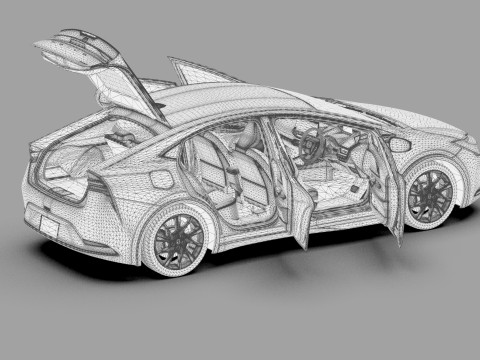 Toyota prius 2023 HQinterior 3D Модель