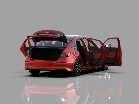 Honda Civic Sedan 2022 HQ interior 3Dモデル
