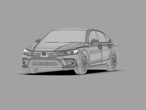 Honda Civic Sedan 2022 HQ interior 3Dモデル