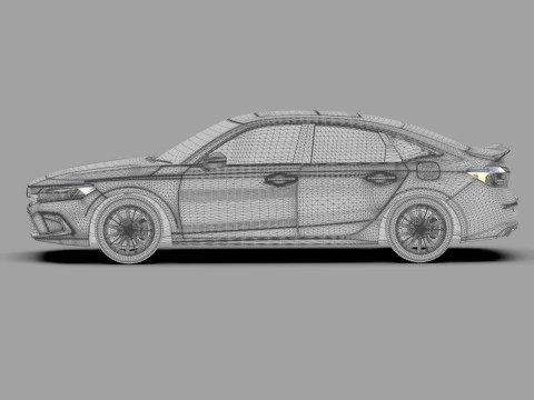 Honda Civic Sedan 2022 HQ interior 3D Model