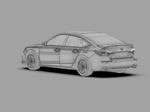 Honda Civic Sedan 2022 HQ interior 3D Model