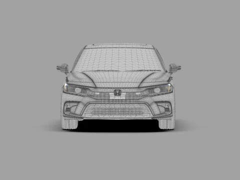 Honda Civic Sedan 2022 HQ interior 3D Model