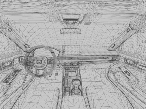 Honda Civic Sedan 2022 HQ interior 3D Model