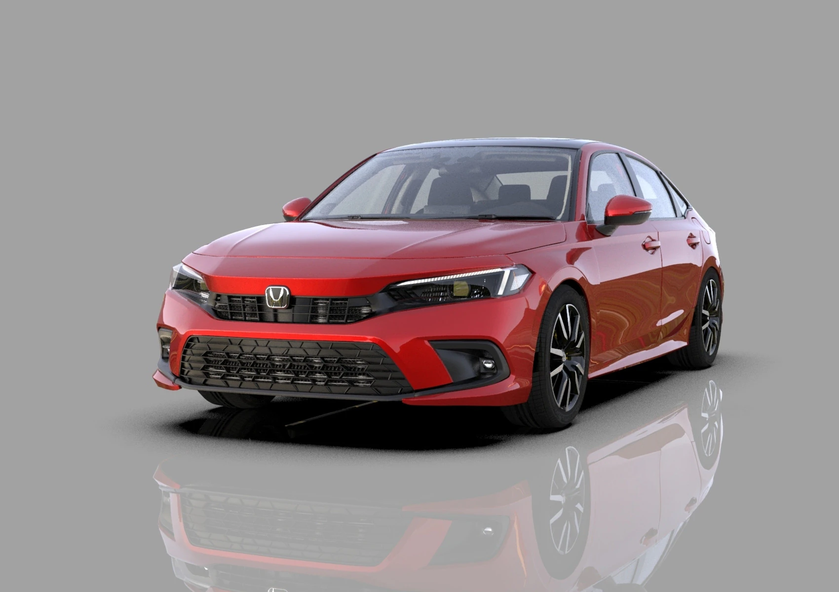 Honda Civic Sedan 2022 HQ interior 3D Model .c4d .max .obj .3ds .fbx .stl .blend 