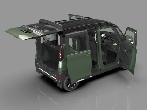 Mitsubishi Delica Mini 2023 HQ interior 3D Model