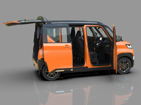 Mitsubishi Delica Mini 2023 HQ interior 3D Model