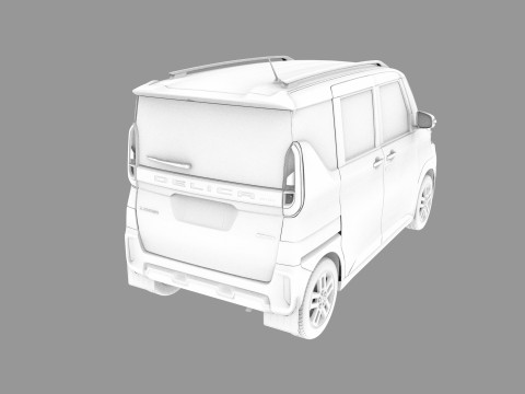 Mitsubishi Delica Mini 2023 HQ interior 3D Model