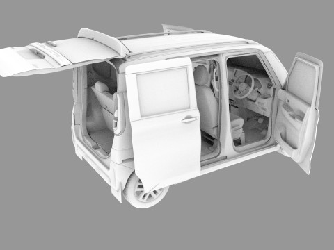 Mitsubishi Delica Mini 2023 HQ interior 3D Model