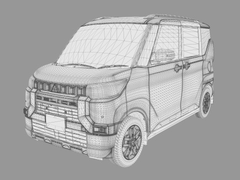 Mitsubishi Delica Mini 2023 HQ interior 3D Model