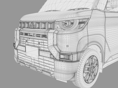 Mitsubishi Delica Mini 2023 HQ interior 3D Model